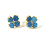 Four-Petal Sky Bloom Stud Earrings — view 3