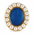 Pearl Halo Oval Stud Earrings — view 1